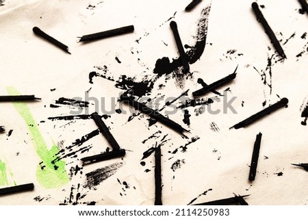Abstract background with black matches and blobs. High quality photo