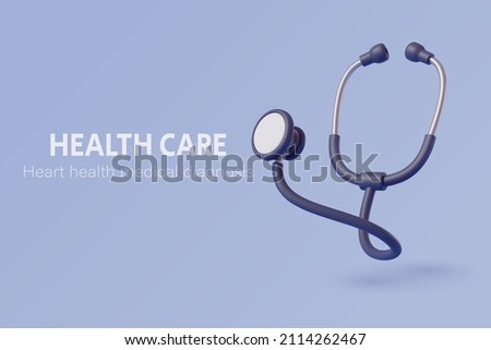 Medical Stethoscope for doctors. wellness and online healthcare concept. Royalty-Free Stock Photo #2114262467