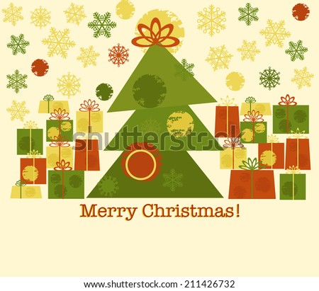 Card with cute christmas background