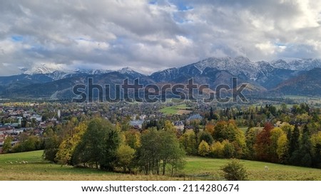 Beautiful autumn view of the Polish Tatra Mountains