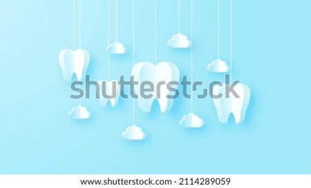 paper cut illustration of dentists. suitable for background, website, etc. Royalty-Free Stock Photo #2114289059