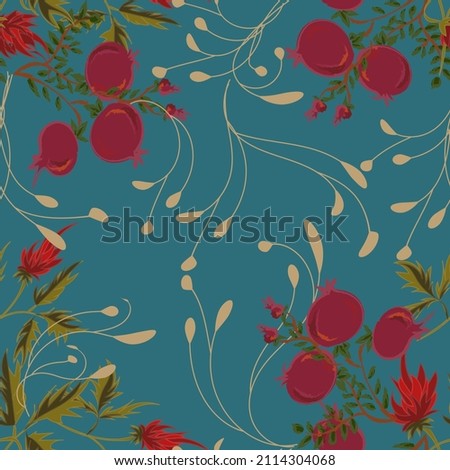 red roses on a blue background, seamless pattern, for fabric, paper, print