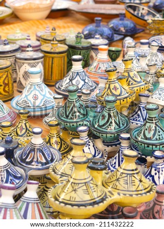 Sale of ceramic, typical of Morocco.