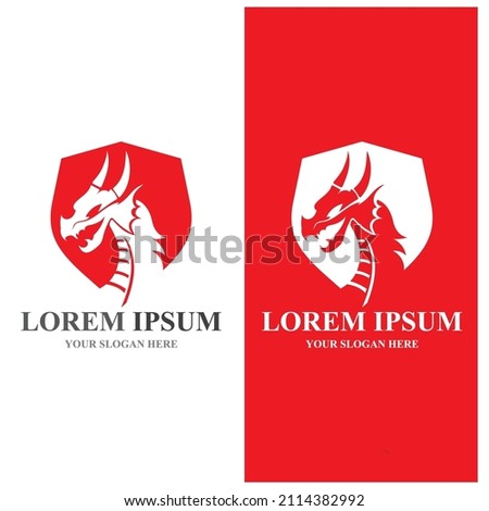 dragon logo template vector illustration
