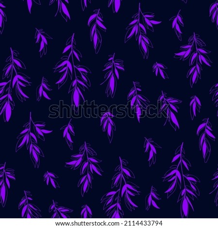 Seamless spring vector pattern with leaf motif