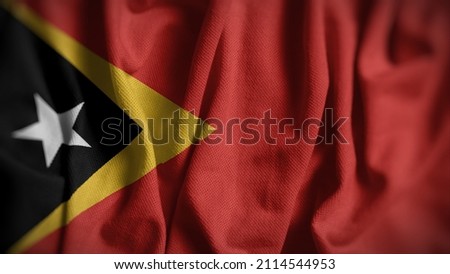 Close up of the Timor leste flag. Timor leste flag of background. Flag of East Timor.