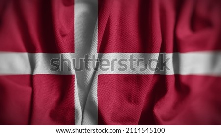 Close up of the Denmark flag. Denmark flag of background. Flag of Danish.