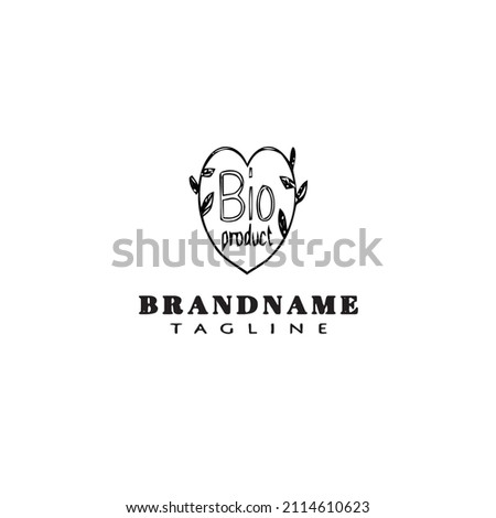 bio product logo design template icon black modern isolated vector cute