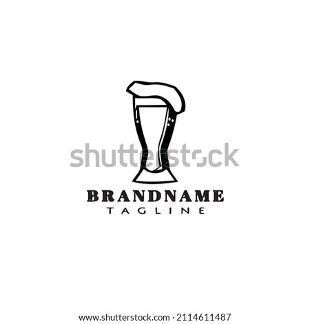 beer glasses cartoon logo icon design template black modern vector cute