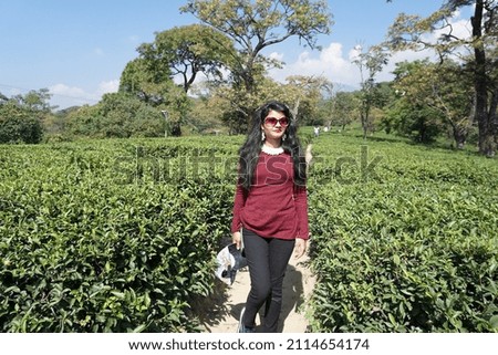 Beautiful girl photo in tea gardens