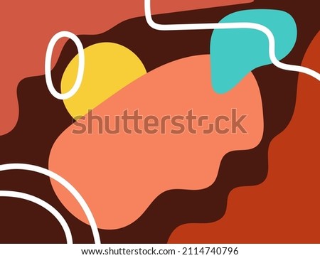 Horizontal abstract background drawn by hand. Modern rectangular template. Trendy vector illustration.