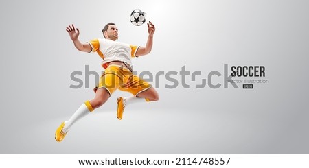 football soccer player man in action isolated white background. Vector illustration