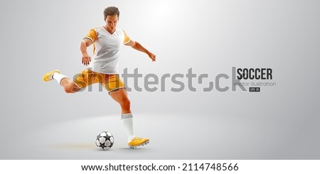 football soccer player man in action isolated white background. Vector illustration Royalty-Free Stock Photo #2114748566