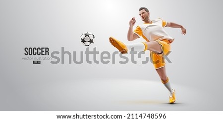 football soccer player man in action isolated white background. Vector illustration Royalty-Free Stock Photo #2114748596