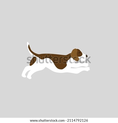 Dog. Cute vector puppy with brown. Illustration for print design, postcards, stickers, design.