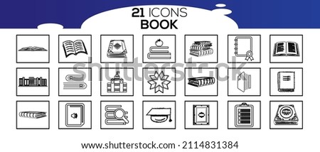 Simple Set of Book Related Vector Line Icons. Contains such Icons as Organizer, Learning, E-Reader, Audiobook and more