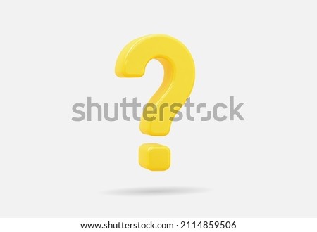 Realistic 3d Yellow question mark vector Illustration Royalty-Free Stock Photo #2114859506
