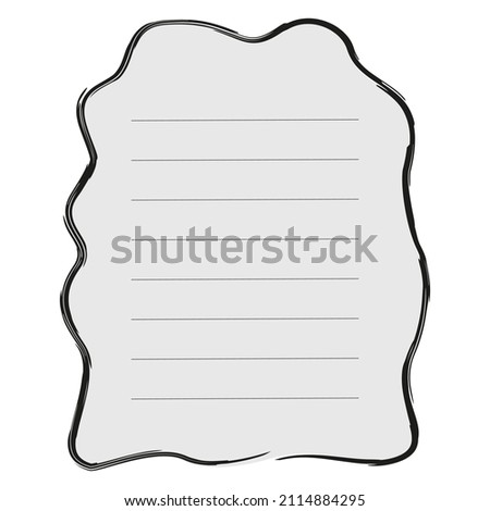 Abstract shapeless textbox with lines for text. Vector decorative shape. Design element