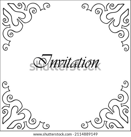 Elegant ornamental frame, decorative border for greeting cards, banners, invitations. Isolated vector illustration.
