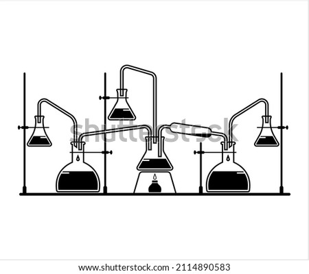 Laboratory Glass Beaker Icon Vector Art Illustration