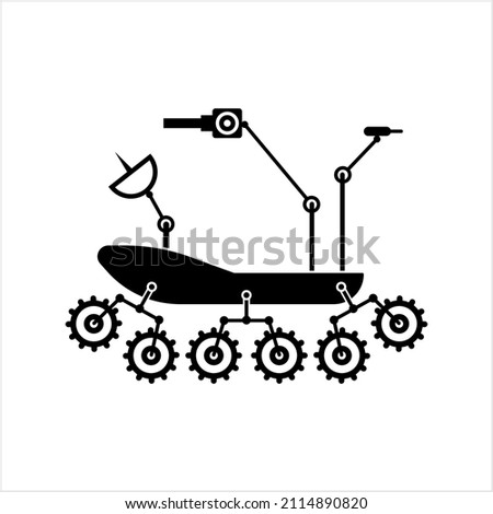 Rover Icon, Planet Rover Vehicle Icon Vector Art Illustration