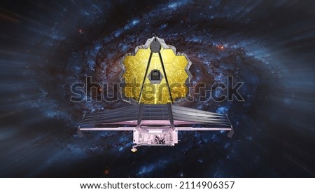 James Webb Space Telescope mission observing universe. This image elements furnished by NASA Royalty-Free Stock Photo #2114906357