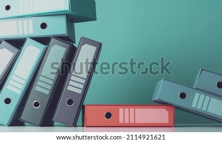 Load of messy ring binders in the archive, data management and storage concept Royalty-Free Stock Photo #2114921621
