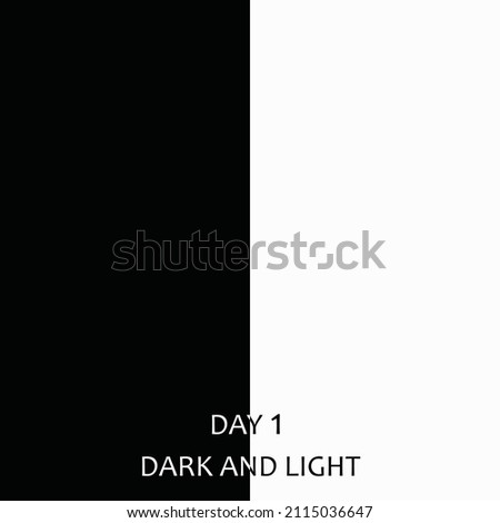 The first day God created light and darkness. Genesis 1 Royalty-Free Stock Photo #2115036647