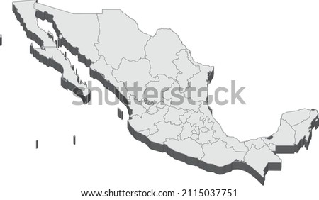 Mexico map isolated on a white background.