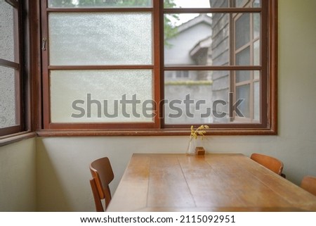 The table side by window