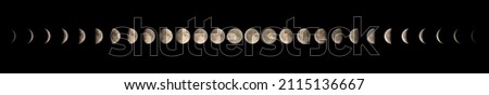 Moon phases for a month Royalty-Free Stock Photo #2115136667