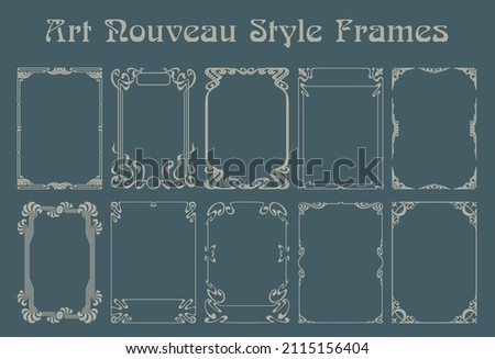 Art Nouveau Style Frames, 1900s Style Decorative Elements