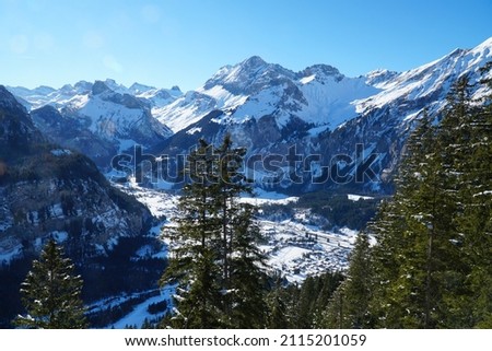 mountains near kandersteg in the swiss alps Royalty-Free Stock Photo #2115201059