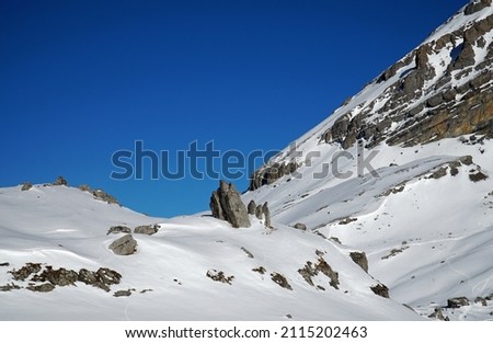mountains near kandersteg in the swiss alps Royalty-Free Stock Photo #2115202463
