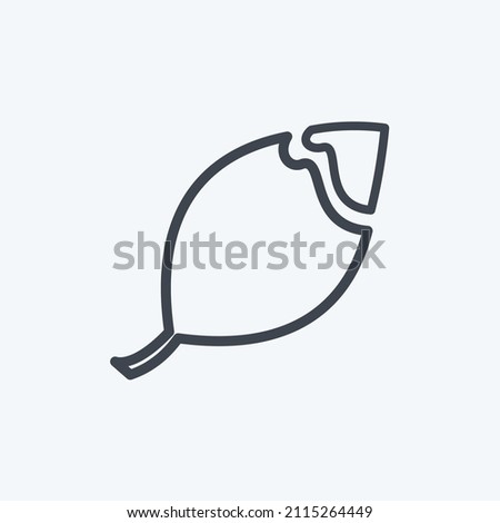 Broken Leaf Icon in trendy line style isolated on soft blue background