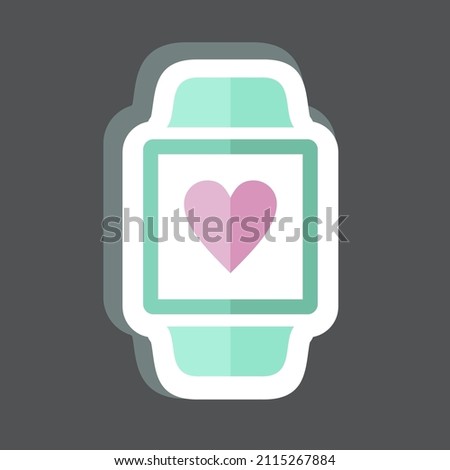 Health App Sticker in trendy isolated on black background