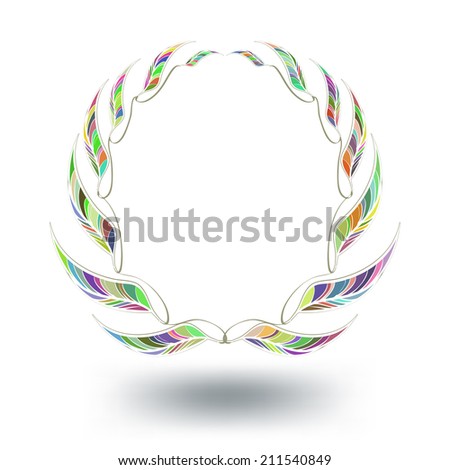 Vintage wreath of leaves. colored