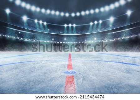  Hockey ice rink sport arena empty field - stadium Royalty-Free Stock Photo #2115434474