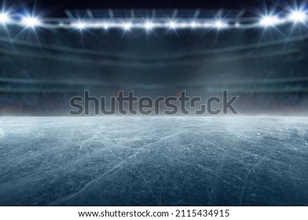  Hockey ice rink sport arena empty field - stadium Royalty-Free Stock Photo #2115434915