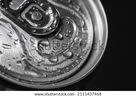 Soda or beer aluminium can pull ring macro