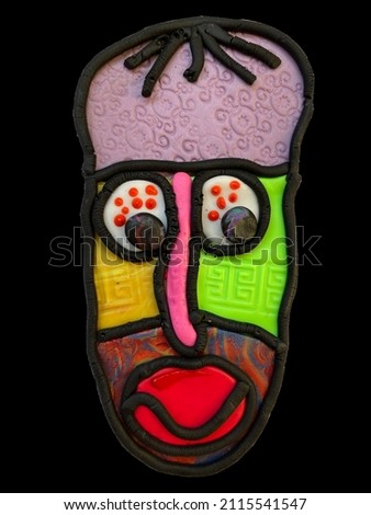 Crazy Face Bruno. Creative shapes with abstract and geometric patterns, textured pattern, design.