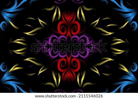 colourful  gradient flower art pattern of traditional batik ethnic  ornament for wallpaper background ads sticker or clothing