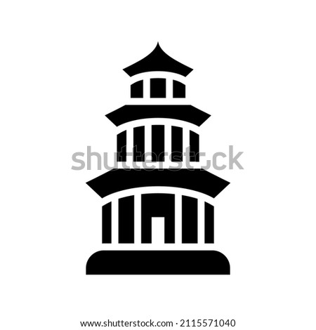 Pagoda icon isolated on white background