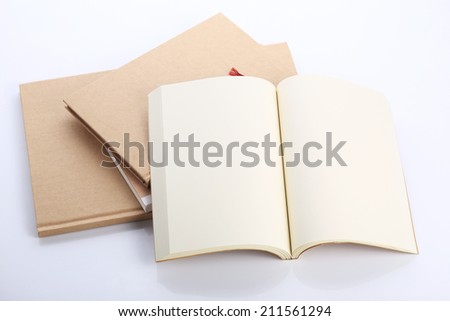 open book paper blank on white table