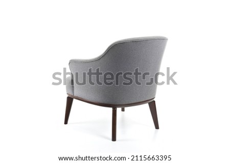 Back view armchair isolated on white background. Royalty-Free Stock Photo #2115663395