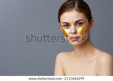 woman golden patches clean skin smile posing close-up Lifestyle