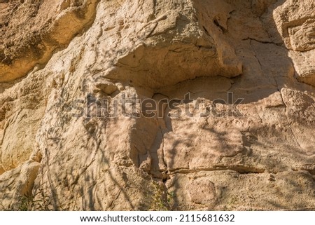 Background of sandstone, the conical rock formation in Cappadocia, Turkey