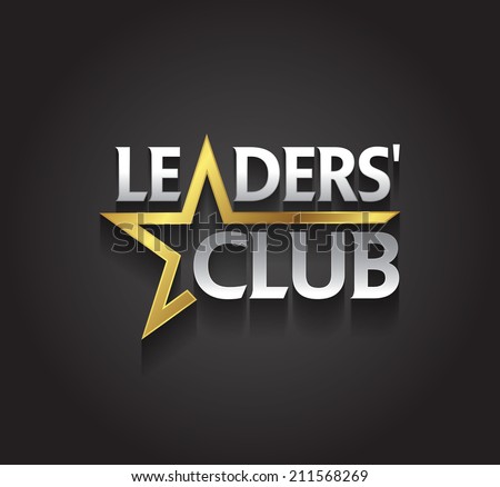 Vector graphic silver and gold symbol for company leaders with star shape