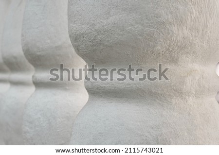 White stone columns close up