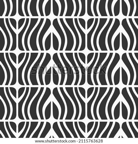 Abstract seamless vector pattern. Striped squares pattern. Ornamental striped stylish black and white background.
